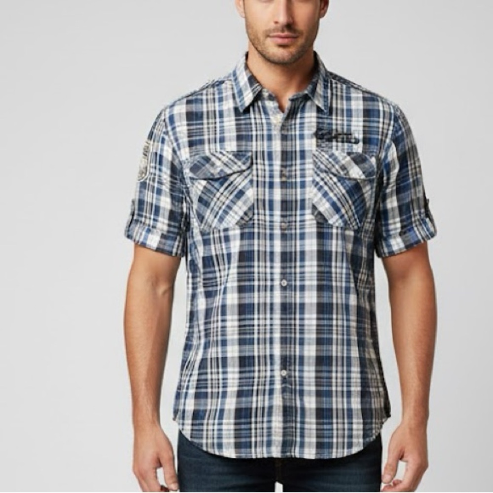 EPIC THREADS Plaid Skater button down shirt